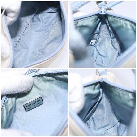 PRADA Sports Accessory Pouch Canvas Blue Silver Auth - Picture 15 of 16